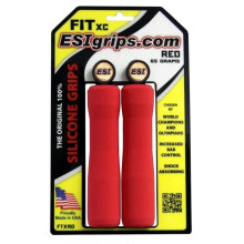 Puños ergonómicos ESI Fit XC rojo para MTB - silicona - 65g