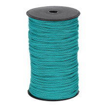 sourcing map 5mm Polypropylene Rope Braided Ropes, 100m Nylon Rope Hollow Utility Cord for Clothesline, Camping, Hiking, Outdoor, Peacock Green