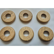 Oak Wooden Radiator Pipe Collars for 15mm Pipes Pack of 2 Easy Split Collar Wood