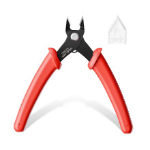 VCELINK Small Wire Cutter, Electrical Flush Cutting Plier 5 Inch for Cable tie/Crafting/Jewelry Making/3D Printer/Model, Durable Mini Wire Nippers wi