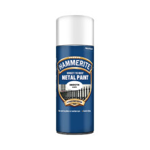 Hammerite Spray Paint for Metal. Direct to Rust Exterior White Metal Paint, Smooth Finish. Corrosion Resistant White Gloss Paint and Rust Remover, 8