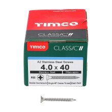 TIMCO Classic Multi-Purpose Screws - 4.0 x 40 - A2 Stainless Steel - Box of 200