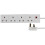 Pro Elec 3 m 4 Socket Neon On Light Extension Lead  White 1