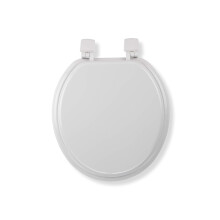 Croydex Sit Tight Buttermere Wooden Toilet Seat - O Shaped Moulded Wood with Antibacterial Treated Surface White, 43.5 x 37.2 x 6 cm