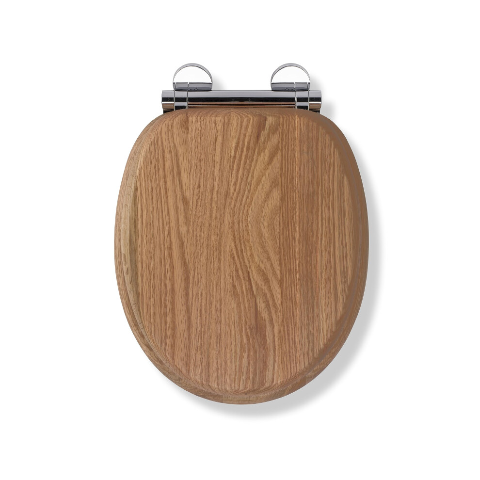 Photos - Toilet Seat Croydex Rutland Flexi-Fix Soft Close Wooden  - Quick Release Button for Easy Cleaning, Adjustable Hinges with Top 