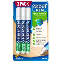 3 x White Grout Pens - Designed for Restoring Tile Grout in bathrooms & Kitchens