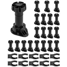 QWORK 20 Pieces Furniture Feet Leveling Feet Adjustable, kitchen cabinet legs, Extended Range: 100-120mm