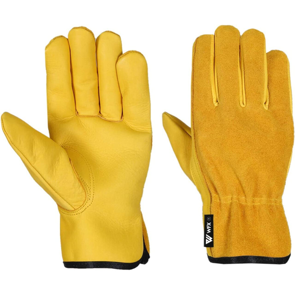 Wfx Leather Working Gloves Work Gardening Gloves Thorn Proof Garden Building Heavy Duty Utility Gripper Men Women Breathable And Flexible 5051226995514