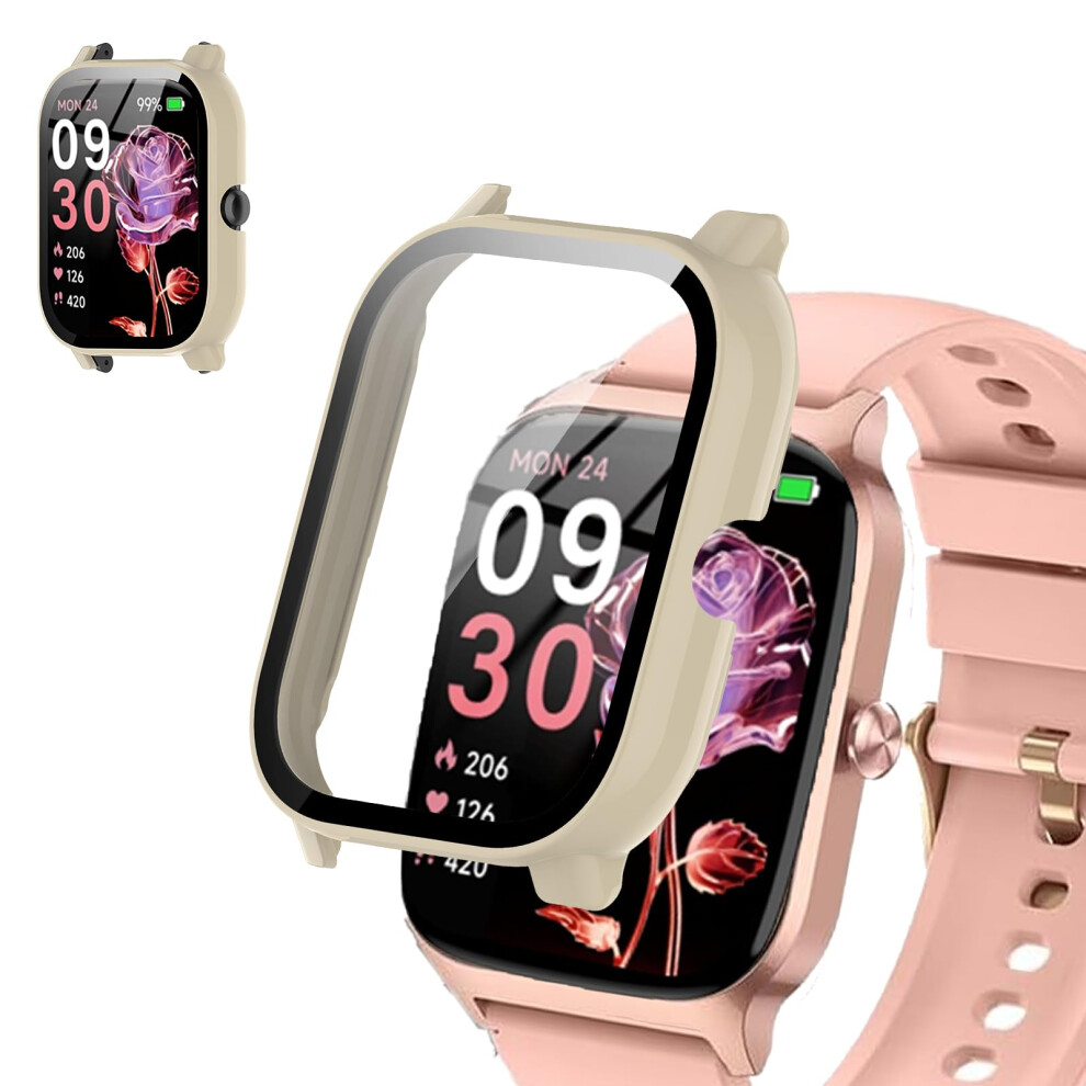 Tgw01 1.85 Inch Smartwatch Protective Case With Hd Clear Touch Screen Protector Shockproof Bumper White 9070919001987