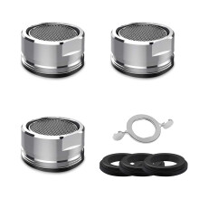 IZyufan Tap Faucet M24 [3 Pack], Tap Aerator 24mm Male with Gasket, Water Saver Tap Filter Replacement Part, Energy Saving Reduce (Chrome)