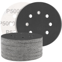 STEBRUAM 50PCS 125mm Dry Wet Sanding Discs 5000 Grit, Hook and Loop Sandpaper Silicon Carbide Orbital Sander Discs for Polishing/Metal/Automotive