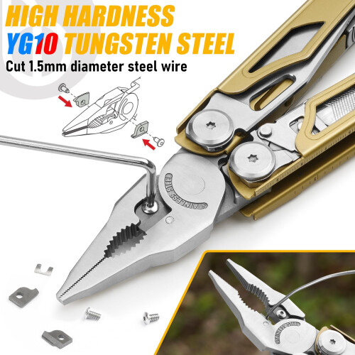 BIBURY Multitools, Multi Tool Foldable Pliers with Upgraded Scissors and Screwdriver Set, Stainless Steel Multitools, Ideal for Camping, Outdoor 2