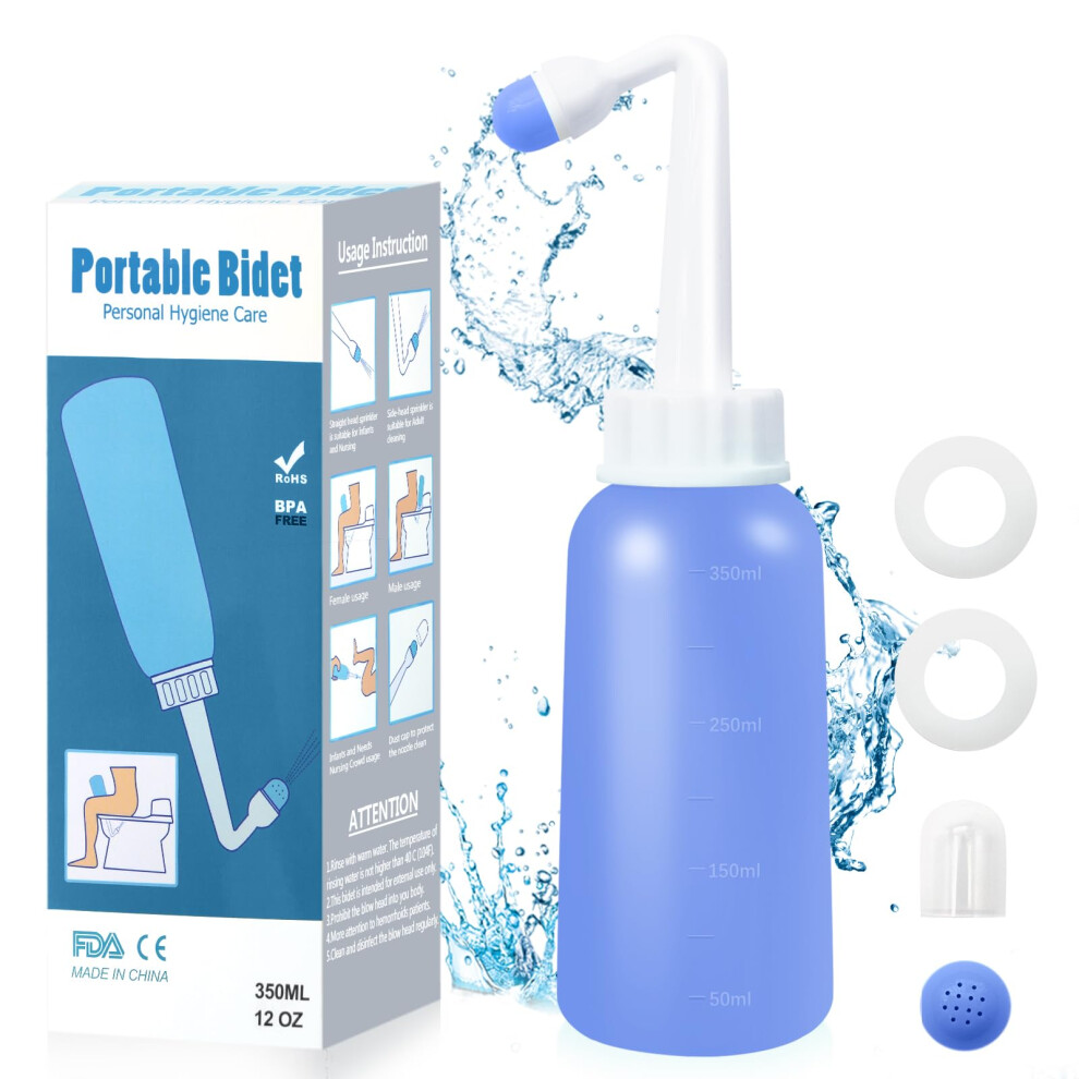 Rufcril Mini Portable Travel Bidet With Extra Ring And Carry Bag 350Ml, Tpe Material For High Temperature Resistance, Essentials For Postpartum Perin