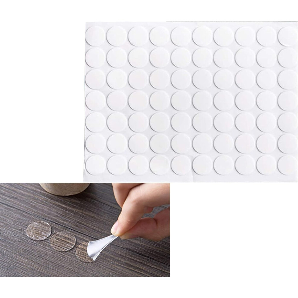 Rotupap Round Transparent Double-Sided Tape - 420Pcs Double Sided Adhesive Dots Removable Adhesive Sticker,Removable Round Clear Sticky Pads 5051226561665