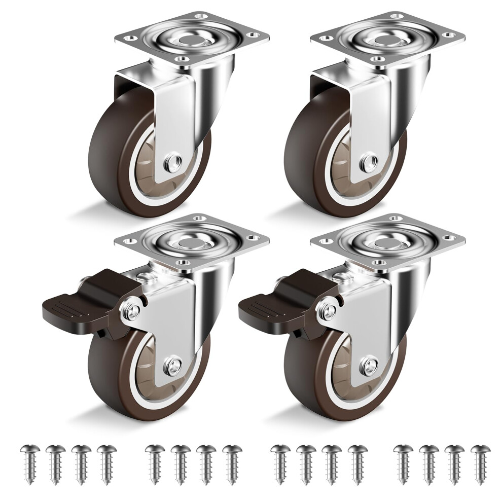Holkie Castor Wheels 50Mm Castors For Furniture With Safety Brake Caster Wheels 5009156803270