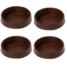 4 x fiXte Large Floor Cups Castor Furniture Chair Sofa Carpet Protectors Caster Brown, 65mm