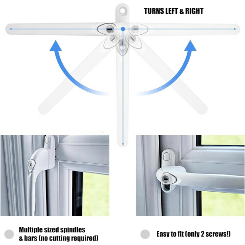 Fizzix Universal uPVC Window Handle Multi-Spindle – Durable Replacement Window Handle for uPVC Windows, Easy Installation 2