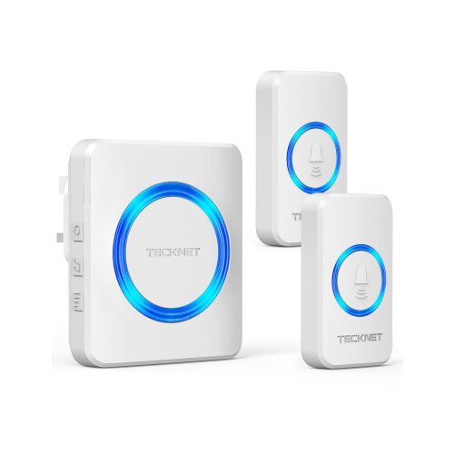 TeckNet TECKNET Plug in Wireless Doorbell with 2 Push Buttons (White)