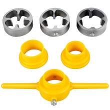 PVC Pipe Threader Kit with 1/2 3/4 1 Inch Dies, Manual Threading Tool for Plumbing and Irrigation