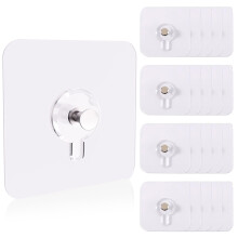 20 Pcs Self-Adhesive Picture Hooks, 6kg Load Capacity, No Drilling or Nailing Required,Transparent Waterproof Heavy Duty Wall Stickers for Bathroom