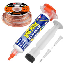 BEEYUIHF 10mL Rosin Soldering Flux with Solder Wick Braid 3M/10ft 2.5mm for Electrical BGA PCB LED SMD Soldering Kit