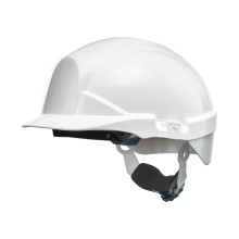 Centurion Safety Products – Reflex Safety Helmet – Full Peak Hard Hat with Flash Strip, White