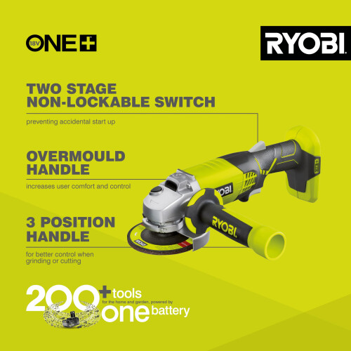 Ryobi RYOBI 18V ONE+ Angle Grinder (Battery & Charger Excluded) 2