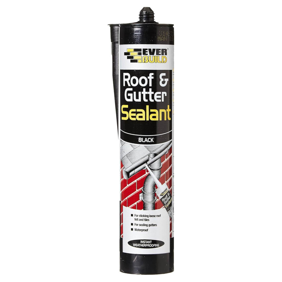 Everbuild Everflex Roof And Gutter Sealant – Butyl-Based Sealant And Adhesive For Roofing – Excellent Weathering Properties – – 295 Ml Black