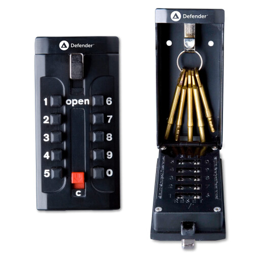 Defender Push Button Key Safe - Outdoor Wall Mounted Waterproof Lock Box - Secur