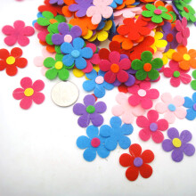 100 pcs 28mm DIY Felt Flower Craft Kit for Kids, Vase & Hair Decor