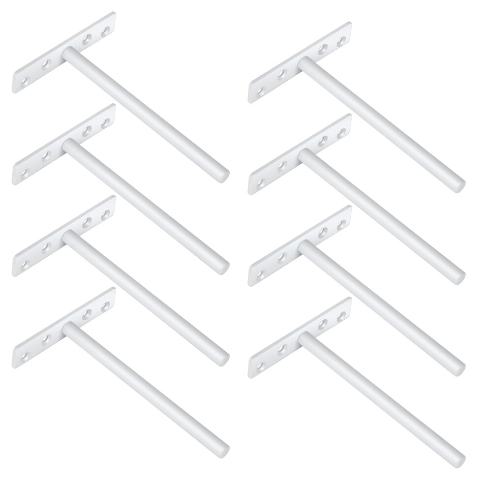 Sayayo Floating Shelf Bracket, Invisible Hidden Heavy Duty Shelf Support For Concealed Wood Shelves Wall Mounted, Metal Matte White Finish, 8 Pcs, Ej 47074903
