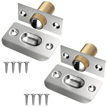Jiayi Roller Ball Door Catches - Adjustable Internal Door Latches, Spring Bearing Catch Hardware for Cupboard Closet Top (2 Pack, Silver)
