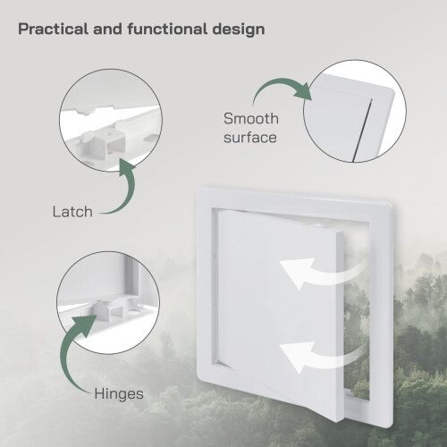 Vent Systems 8 x 8 Inch / 200 x 200 mm Access Panel - Easy Access Doors - ABS Plastic - Access Panel for Drywall, Wall and Ceiling Electrical and Plu 2