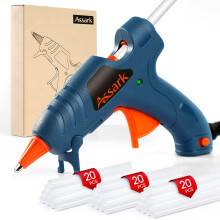 Fireproof Hot Glue Gun Kit with 60 Glue Sticks(7mm x 130mm), 20W Fast Preheating Hot Melt, High Temp for School Crafts DIY Arts and Quick Home Repair