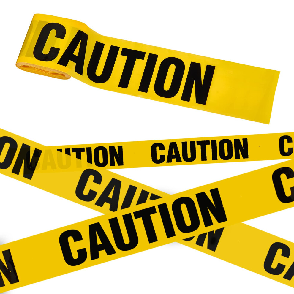 Daucin Caution Tape Non Adhesive, Yellow Warning Tape Barricade Safety Tapes With Bold Black Font Text 5051226557286