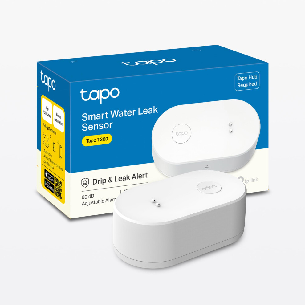 Tapo T300 Smart Water Leak Detector, Water Leak Sensor, Drip Leak Alert, Real-Time Notifications, 90 Db Alarm, Ip67 Waterproof, Battery Included, Fle 32698497