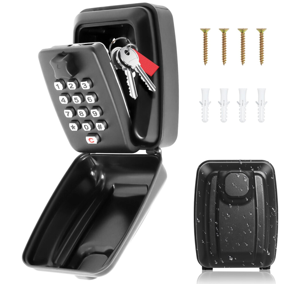 Gekufa Key Safe Wall Mounted Outside, Key Lock Box Outdoor With Code, 12-Digit C 5000488985962
