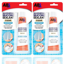 Clear Silicone Sealant | Multipurpose Waterproof Silicone Sealant CLEAR | Transparent Bathroom & Kitchen silicon sealant x 2 70g Tubes