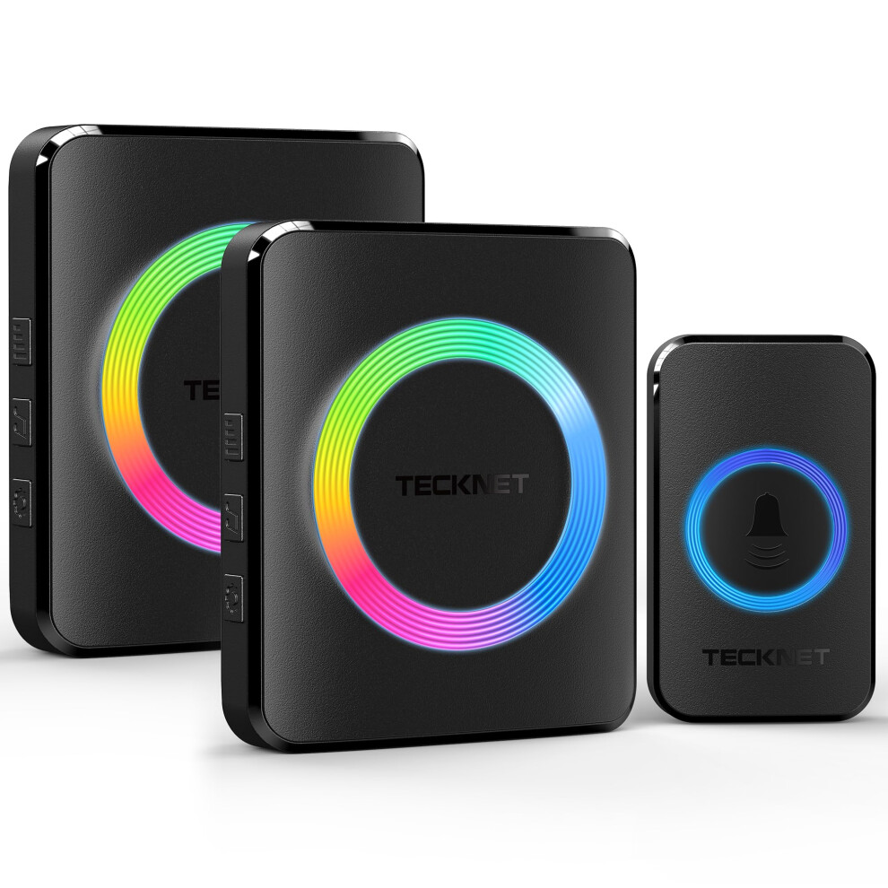 Tecknet Wireless Doorbell With 2 Receivers, 1300Ft Long Range Ip65 Waterproof Do