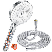 YEAUPE PRO Filter Shower Head and Hose - 1.6M Stainless Shower Pipe,6 Modes Φ130mm,Hard Water Softener Remove Chlorine,Heavy Metals,Impurities,Powerf