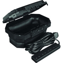 Masterplug Collapsible Electrical Connection Box, Cable Enclosure with 4 Plug Socket 8m Extension Lead, Weatherproof, Outdoor, H154mm x W376mm x D230