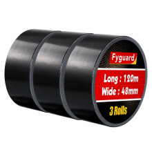 Fyguard Duct Tape, 48mm x 40m (Pack of 3) Gaffer Tape 210μ Black Repair Tape Hand Tearable Waterproof for Inside & Outside Repairing Fastening