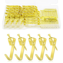 vsshe Picture Hooks, Heavy Duty Pictures Hooks, 100 PCS Picture Frame Hook with Nails, Hold 30 Pounds (30LB), for Mirrors, Frames, Decor, Paintings,