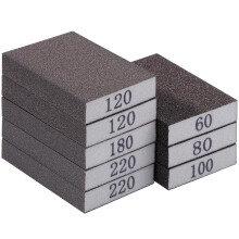 8pcs Sanding Block, 6 Grits Sanding Sponge Of 60/80/100/120x2/180/220x2, Sandpaper Block Wet and Dry Use, Sandpaper Pack For Wood, Metal