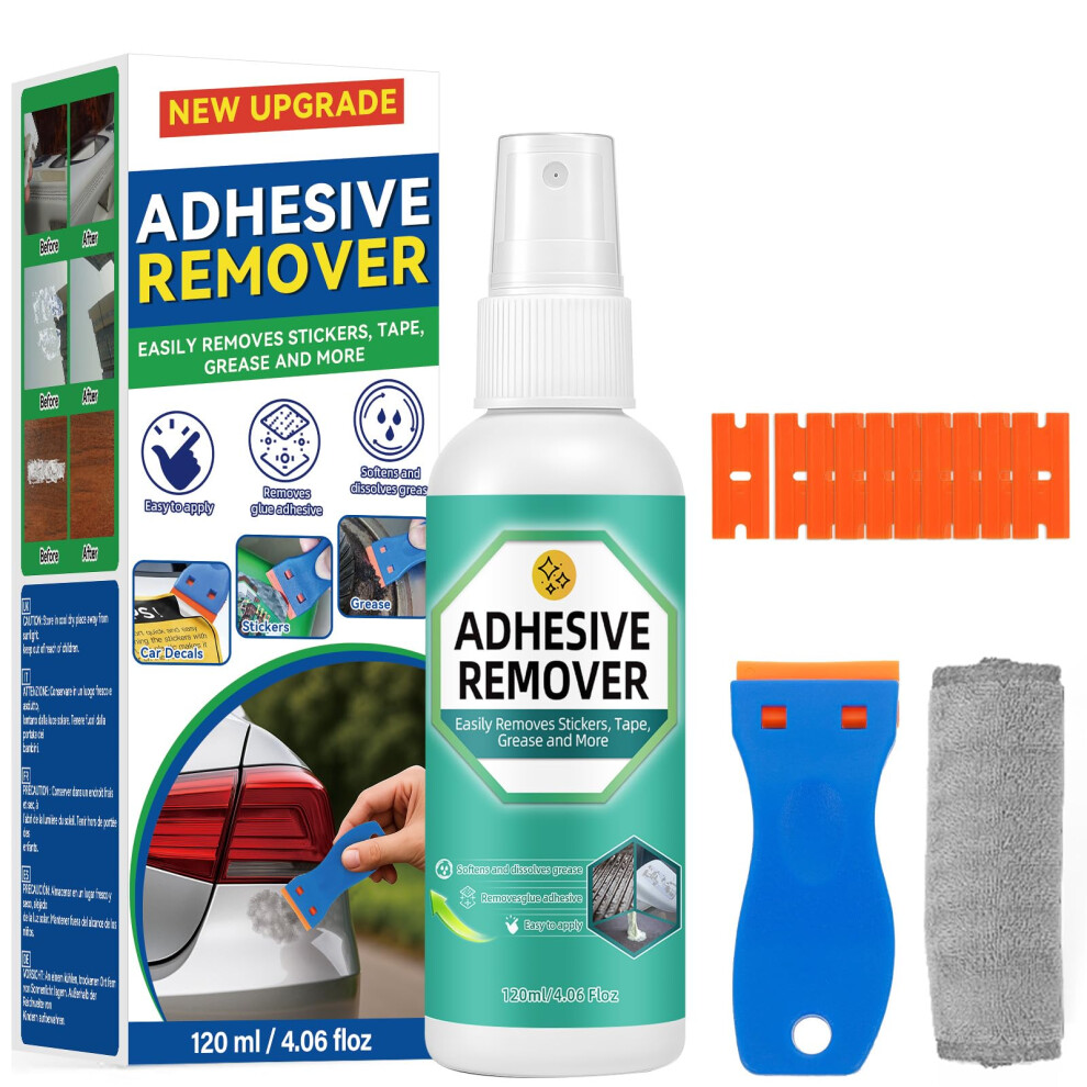 Sticky Stuff Remover, Adhesive Remover, Sticker Remover For Easy Removal Of Stickers, Labels, Decals, Surface-Safe Glue Remover With Plastic Scraper, 51892784