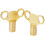 Merriway BH02832 Easigrip Clock Type Radiator Key Solid Brass - Pack of 2 Pieces 1