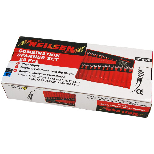 Neilsen Neilsen CT0126 632 mm Combination Spanner Set  25Piece 2