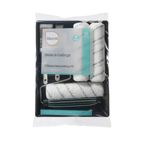Harris Harris Seriously Good Walls & Ceilings Decorating Kit, 7 Pieces, Roller, Brushes 2