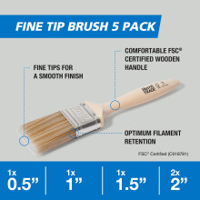 Harris Trade Paint Brush MultiPack Pack of 5 05 1 15 2