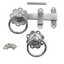 Keypak 152mm (6 inch) Zinc Smooth Ring Gate Garden Latch, Durable, Double Sided Installation for Wooden Gates & Garden Sheds, Includes Matching Fixin